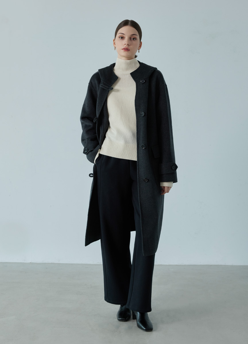 純喀舍米爾牛角扣大衣